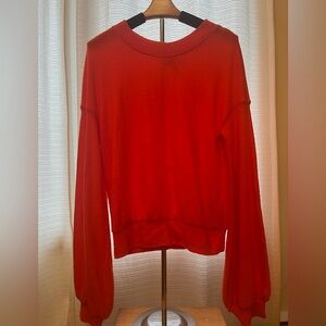 Vibrant Orange Crew/Off Shoulder Sweater